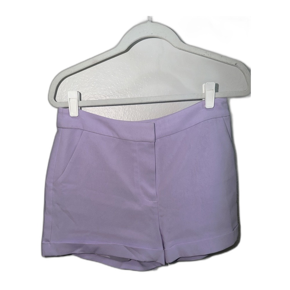 Cinq a Sept Lavender Tailored Shorts Womens Size 6 Lilac Purple High Waist Crepe - Picture 2 of 4